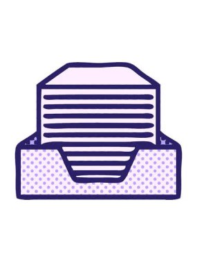 Bir yığın ofis kağıdının çizgi roman tarzı karikatürünün efekt animasyonunu göster