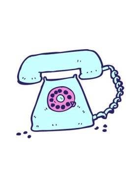 Çizgi film retro telefonunun hareketli animasyonu