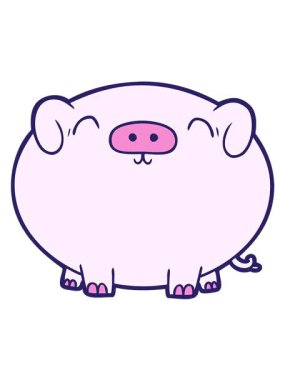 Domuz çizgi filminin titreşimli animasyonu