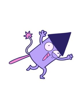 Çizgi film havai fişek roketinin hareketli animasyonu