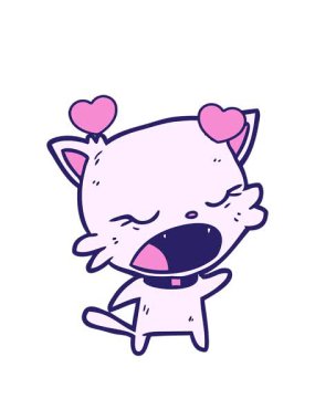 dönen kalpler tatlı çizgi film kedilerinin konuşmalarının animasyonu