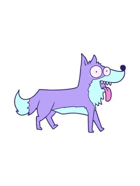 Çizgi film mutlu köpek resimlerinin animasyonunu renklendir