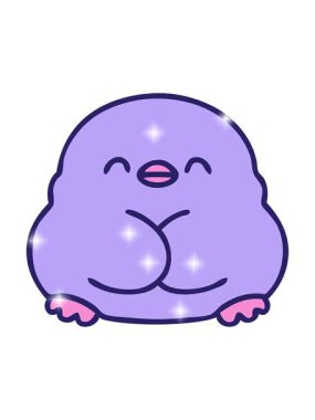 Sevimli yavru kuşun çiziminin ışıltılı etkisi