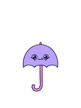 Sevimli bir şemsiye çizgi filminin animasyonunu uzatıyorum.