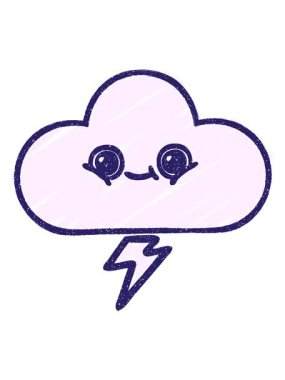 Gök Gürültüsü Bulutu Tebeşir Çiziminin hareketli animasyonu