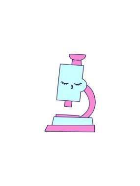 Bir mikroskobun sevimli çizgi filminin bölünme etkisi