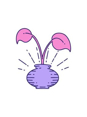 Vazodaki ev bitkisinin animasyonuna dikkat çekmek