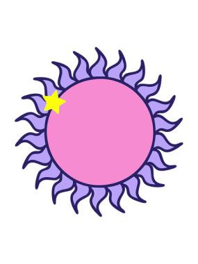 Parlayan yıldızlar klasik dövme güneşinin animasyonunu etkiler