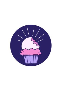 Dövme stili kekin, üzerinde eksik ısırık olan yatay titreşimli animasyonu