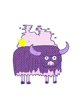 Parıldayan yıldızlar, el yazması çizilmiş kokuşmuş ineğin animasyonunu etkiler.