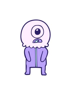 Basınç, bir Tepegöz uzaylı uzay adamının karikatürünü patlatıyor.