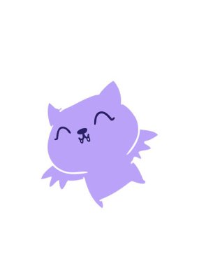 Yanıp sönen radyal çizgiler Şirin Kawaii yarasa çizgi filminin el yapımı animasyonu