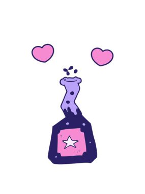 Karikatür karalama deney iksirlerinin dönen kalp animasyonu