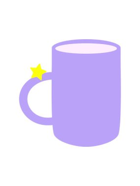 Parlayan yıldızlar kahve fincanının animasyonunu etkiler.