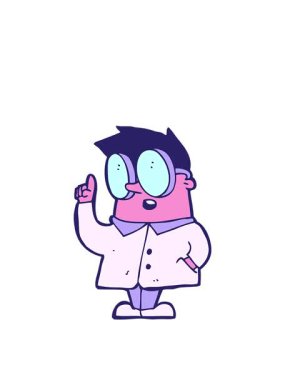 Çizgi film bilimcisinin zıplama hareketi