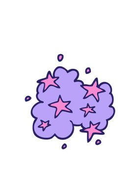 Yanıp sönen radyal çizgiler çizgi film animasyonu karalama sihirli bulut