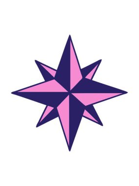 Bir yıldız simgesinin ikonik dövme tarzının ışık efekti animasyonu