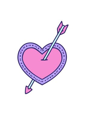 ok ve kalbin ikonik dövme görüntüsünün hareketli animasyonu