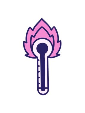 Sıcak cam termometrenin sevimli çizgi filminin hareketli animasyonu