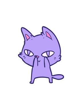 Dikkatle seyreden bir kedinin canlandırması.