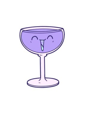 Bir bardak şarabın dizaynının hareketli animasyonu