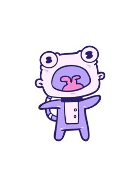 Garip uzaylı çizgi filminin hareketli animasyonu