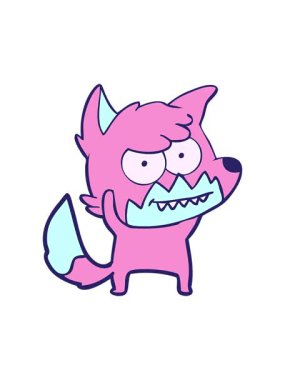 Basınçlı çizgi film animasyonu sırıtan tilki