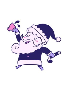 Çizgi film Noel Baba 'nın sıcak kakaolu animasyonunu salla ve durdur.