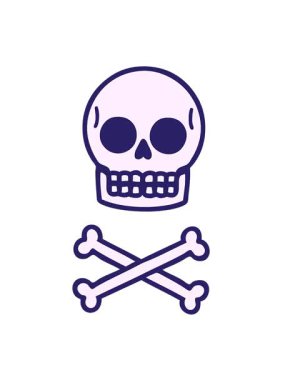 Dövmenin titreşimli animasyonu geleneksel bir kafatası tasarımı tarzında