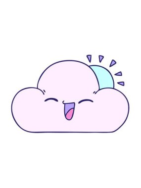 El hareketlerinin titreşimli animasyonu garip çizgi film güneşi ve mutlu bulut