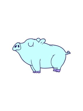 Dikkat çeken çizgi film domuz çizgi filmi karikatürü.