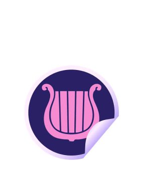 Altın arp 'ın dairesel soyulmuş çıkartma çizgi filminin zıplama hareketi animasyonu