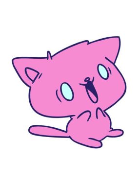 Garip kawaii kedisinin karikatür çiziminin hareketli animasyonu