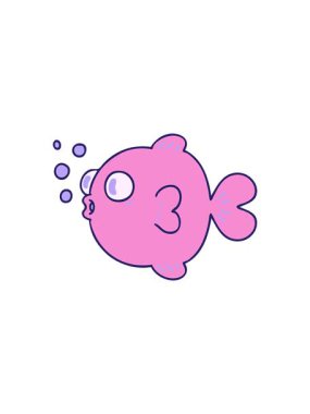 Dikkatle çekilen el animasyonu eğlenceli çizgi film balıkları