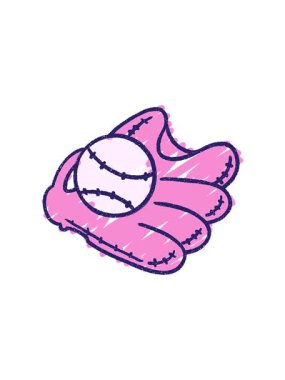 Beyzbol Mitt Tebeşiri Çiziminin hareketli animasyonu