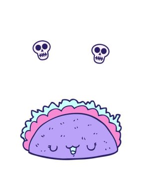 karikatür taco 'nun kafatası animasyonu