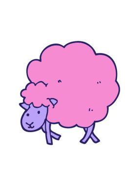 Bir çizgi film koyununun hareket animasyonu