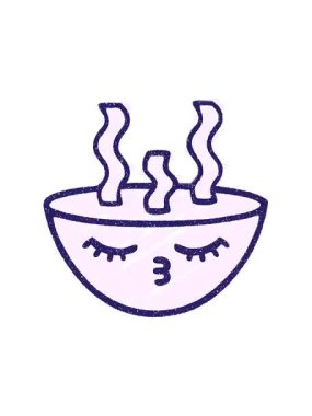 Hot Noodles Tebeşir Çiziminin titreyen animasyonu