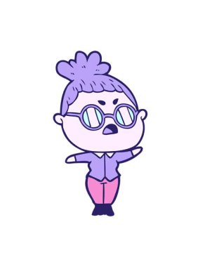 Sinirli bir kadının titreşimli animasyonu.