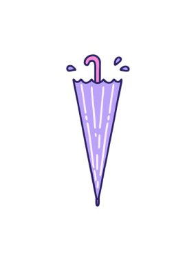 Kapalı bir şemsiyenin ikonik dövme tarzı görüntüsünün basınçlı canlandırması