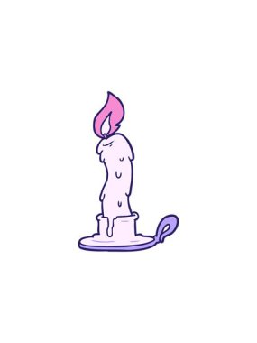 Çizgi filmdeki ürkünç eski mumun canlandırma efekti