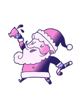 Noel Baba 'nın canlandırmasını sıcak kakao çizgi filmiyle salla ve durdur.