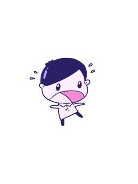 Sevimli bir çizgi filmin yatay titreşimli animasyonu.