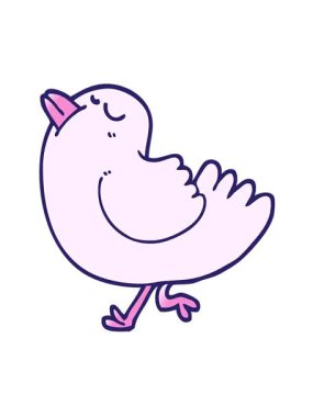 Vektör gradyan çizim çizgi filminin titreşimli hareketli animasyonu kibirli kuş