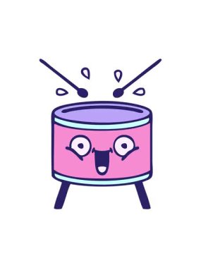 pixelize efekt animasyonu bir davulun garip karikatürü