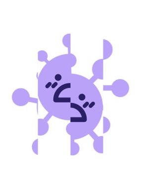 Şok virüsünün bölünmüş hareket animasyonu