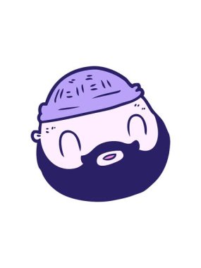 Çizgi film suratının sakallı animasyonunu aç.