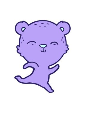 Neşeli bir ayı çizgi filminin ışık efekti