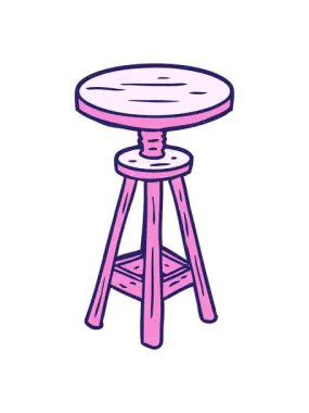 Ayarlanabilir karikatür taburesinin titreşimli animasyonu