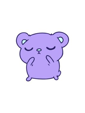 Şirin bir ayının el yazması çizgi filminin radyoaktif parlak animasyonu